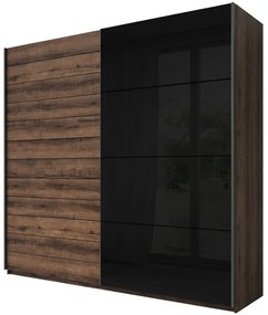 Skriňa Galaxy 68 dub monastery/čierne sklo