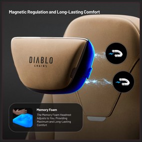Herná stolička látková hnedá, Normal: Diablo X.Eye Prime Camel Brown