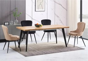 SI Lotosová zamatová stolička béžová