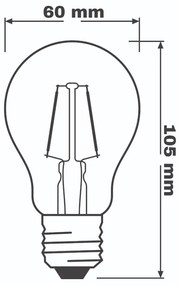 LED žiarovka E27 A60 CL 6,5W = 60W 806lm 2700K Warm 300° Filament OSRAM STAR