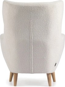 Biele kreslo z textílie buklé Patio – Kave Home