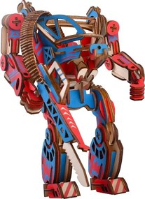 Dřevěné 3D puzzle Powersuit modro-červené