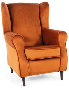 Kreslo Baron Velvet, oranžová / čierna