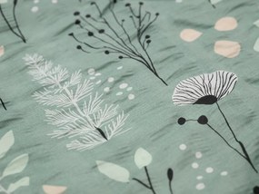 Krepové obliečky WILD FLOWERS mentolové Rozmer obliečky: 70 x 90 cm | 140 x 200 cm
