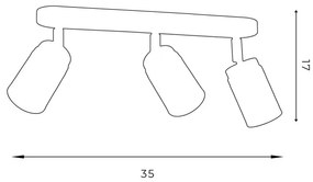 Bodové svietidlo RENO 3xGU10/8W/230V čierna/zlatá