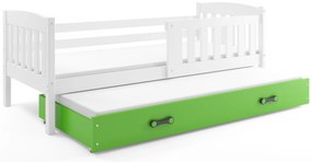 Posteľ s prístelkou KUBO 2 190x90 biela - zelená