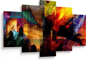 Obraz - Farebná abstrakcia mesta (150x105 cm)