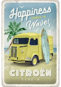Plechová ceduľa Citroen Type H - Happiness Comes in Waves, (20 x 30 cm)