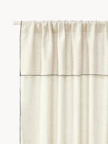 Polopriehľadné ľanové závesy Eleonara, 2 ks