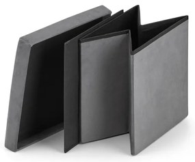 Skladacia taburetka sivá L zamat sivá