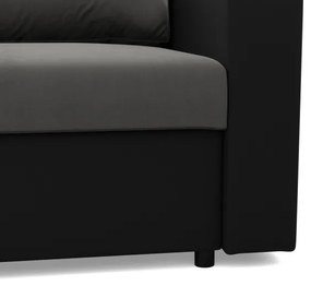 Rohová rozkladacia sedačka LUNA popolová / čierna