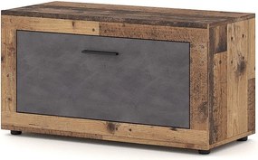 Botník Luna 90 cm dub Matera tmavý/sivý