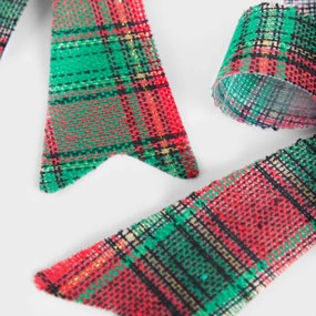 Vianočná dekorácia BOWE mašľa, károvaná 711107 (2 ks)