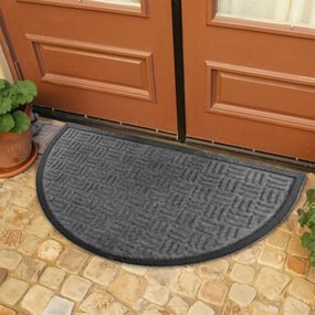 Home Elements Rohožka gumová půlkruh - šedá 45 x 75 cm