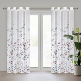 Dekorstudio Dekoračný etamínový záves ANTEA s kvetinovým motívom 140x250cm