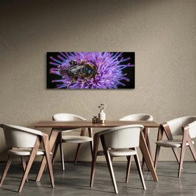 Obraz včely na kvetine (120x50 cm)