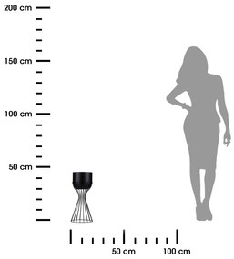 KOVOVÝ KVETINÁČ SO STOJANOM GLAM 46X20 CM ČIERNA/ZLATÁ