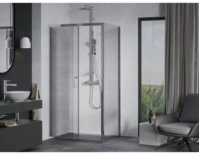 Mexen Apia, sprchový kút s posuvnými dverami 95 (dvere) x 100 (stena) cm, 6mm číre sklo, chrómový profil, 840-095-100-01-00