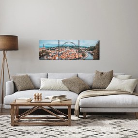 Obraz - Český Krumlov (s hodinami) (90x30 cm)