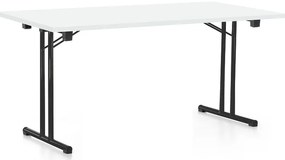 Skladací stôl 160 x 80 cm, čierna podnož, biela