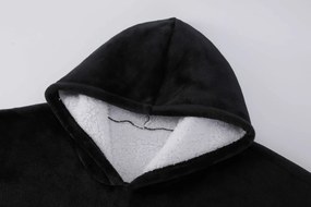 Deka s rukávmi HOODIE čierna