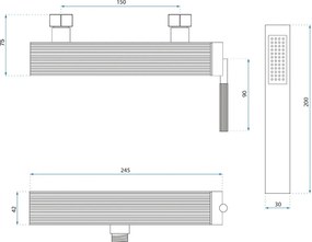 Rea Argon, sprchová batéria s ručnou sprchovou súpravou, medená matná, REA-B2092