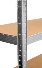 Regál 205x120x45 cm strieborný