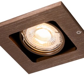 Sada 6 moderných zapustených bodových svetiel tmavý bronz nastaviteľné - Qure