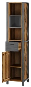 furniture-nabytek.cz - Masívna kúpeľňová zostava Detroit II z recyklovanej borovice a kovu, hnedá, lakovaná