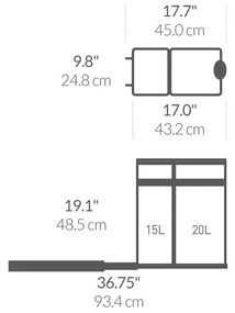 Plastový odpadkový kôš 35 l Dual - simplehuman