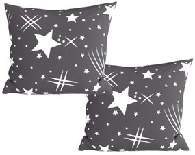Súprava 2 ks dekoračných povlakov na vankúš z mikrovlákna NIGHT SKY 45x45 cm, sivá