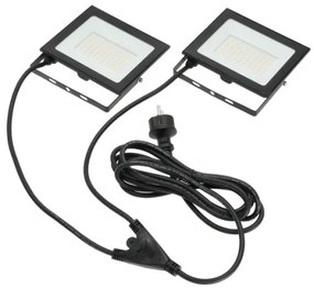 LED Reflektor so stojanom TIGRA 2xLED/50W/230V 4000K IP54 čierna/žltá