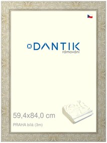 DANTIK rám na obraz 59,4x84 | PRAHA Bílá (Plexi Čiré)