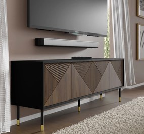 TV stolík/skrinka IV 4D 180 Wenty (čierna + dub catania + zlatá). Akcia -19%. Vlastná spoľahlivá doprava až k Vám domov. 1125167