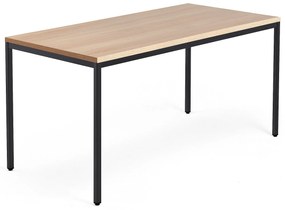 Kancelársky pracovný stôl QBUS, 1600x800 mm, dub/čierna