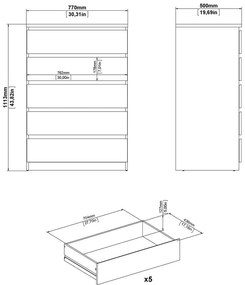 Komoda v dekore duba v prírodnej farbe 77x111x50 cm Naia – Tvilum