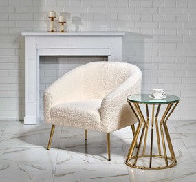 Relaxačné kreslo Goldie (krémová + zlatá). Akcia -13%. Vlastná spoľahlivá doprava až k Vám domov. 1039475