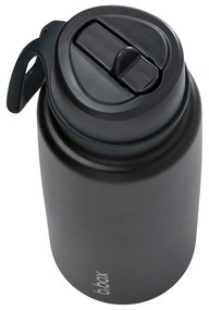 Antikorová termofľaša so slamkou 1 l - čierna