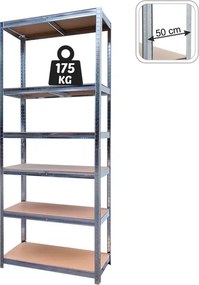 CH 6- policový kovový úložný regál Tosca XIII. 222 X 110 X 50 cm