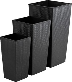 PLASTOVÝ KVETINÁČ PORTO RIFLO 46X25X25 CM ČIERNA