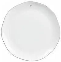 Raňajkový tanier biela / malé srdce v sivej 23cm