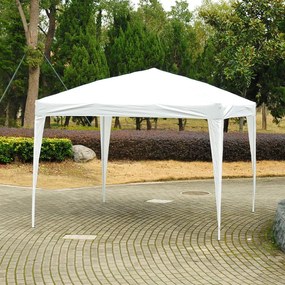 Záhradný pavilónový stan 3x3 m, s automaticky rozťahovacou strechou, biely, MultiGarden