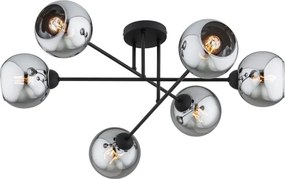 Brilagi - Prisadený luster DIOR 6xE27/60W/230V čierna/dymovo šedá