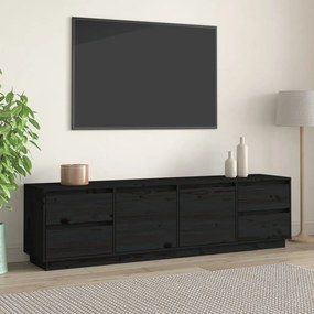 TV skrinka čierna 176x37x47,5 cm masívna borovica 814323