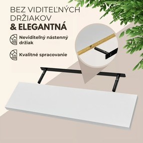 Nástenná polica FIGO + konzola, 90cm, biela Casaria