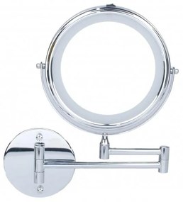 Erga Eda, LED osvetlené kozmetické zrkadlo na make-up ø20 cm, chrómová, ERG-YKA-CH.EDA