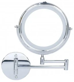 Erga Eda, LED osvetlené kozmetické zrkadlo na make-up ø20 cm, chrómová, ERG-YKA-CH.EDA