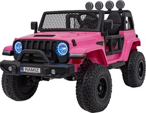 Ramiz Terénne auto OFF-ROAD 3.0 pre deti ružové + diaľkové ovládanie + pomalý štart + pásy + LED a zvuky