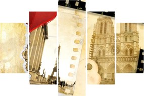 Obraz - Spomienky na Paríž (150x105 cm)