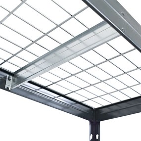 Kovové regály RIVET PRO 252x150x45 oceľová mriežka 5 úrovní antracitová sivá